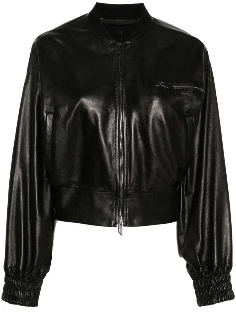 leather bomber jacket