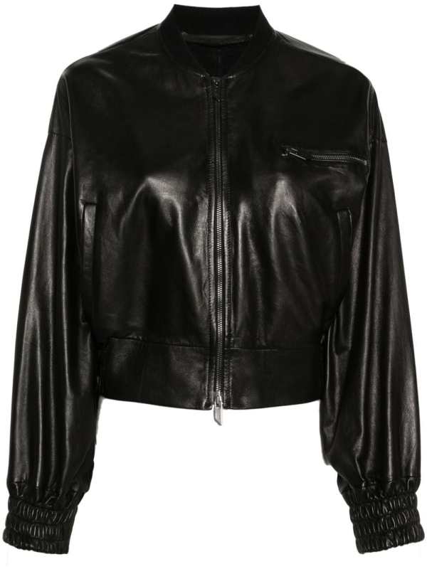 leather bomber jacket