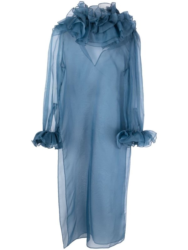 Boo ruffled silk-chiffon dress