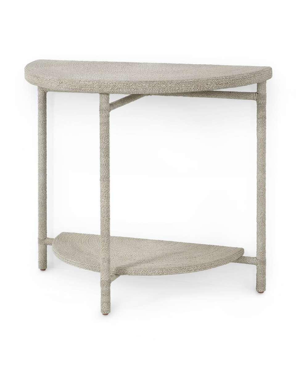 Monarch Demilune Table, White Sand