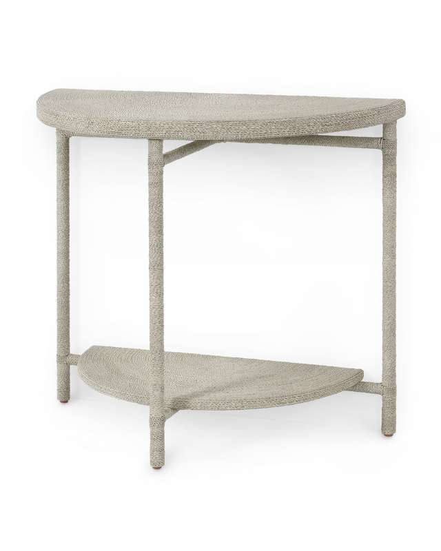 Monarch Demilune Table, White Sand