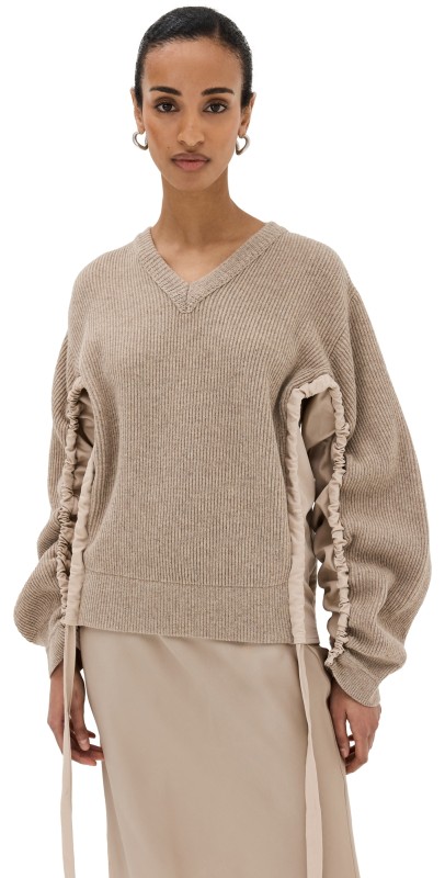 JW Anderson Woven Insert V-Neck Jumperand