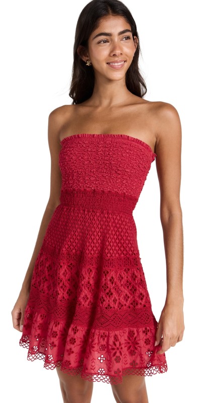 Temptation Positano Tectite Lace Dress Red