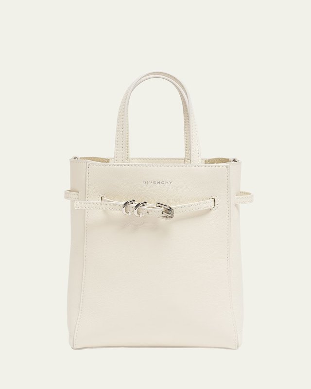 Voyou Mini North-South Tote Bag in Tumbled Leather