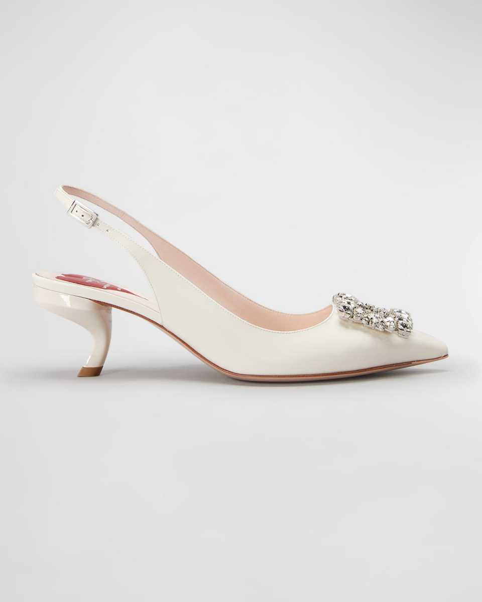 Decollete 55mm Virgule Strass Buckle Slingbacks