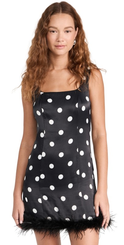 KITRI Edina Black Polka Dot Mini Dress Black Polka Dot
