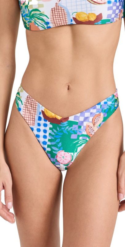 MINKPINK Al Fresco Bikini Bottoms Picnic Print