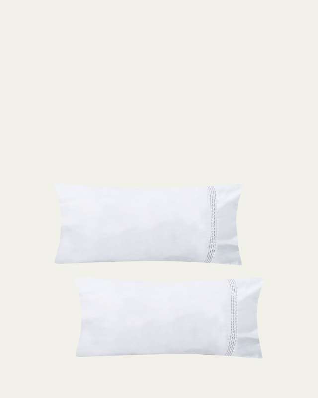 Essential Embroidered Pillowcase Pair, STANDARD CASE
