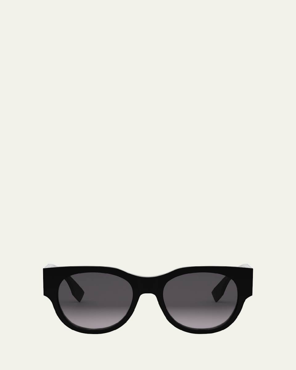 Baguette Logo Round Acetate Sunglasses
