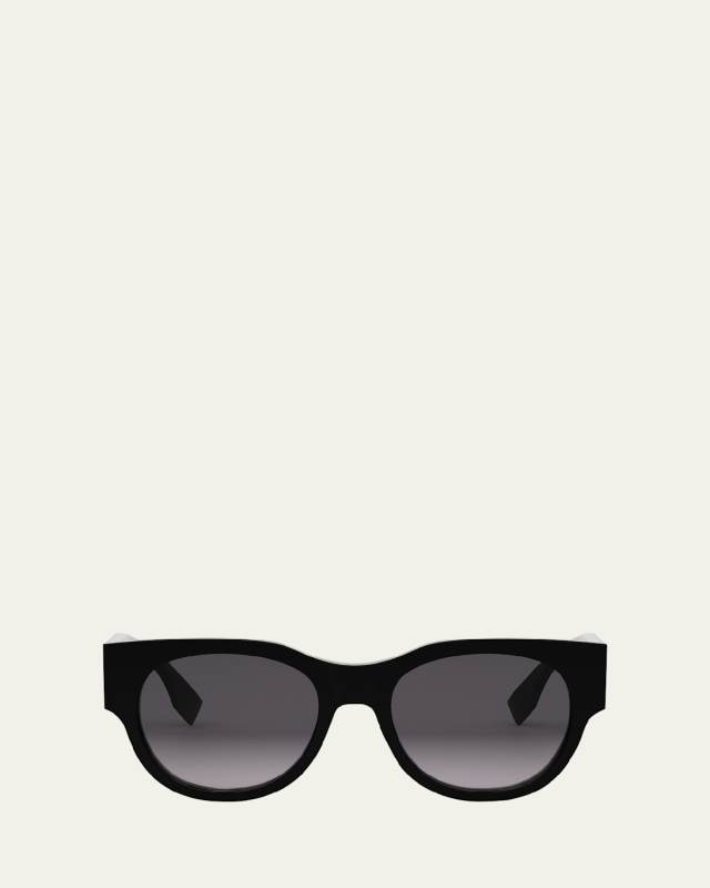 Baguette Logo Round Acetate Sunglasses
