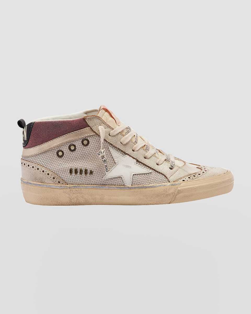 Mid Star Net Suede Wing-Tip Sneakers