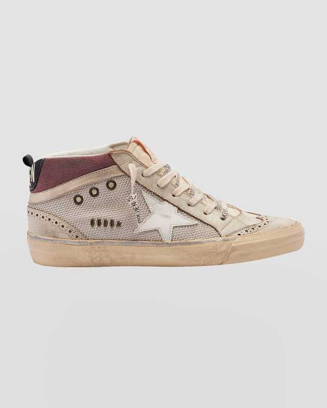 Mid Star Net Suede Wing-Tip Sneakers