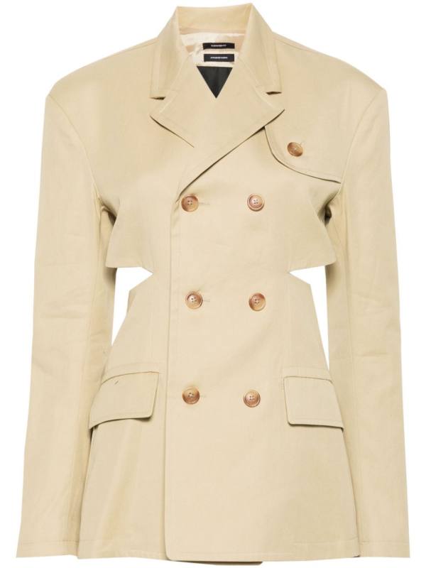 double-breasted open-back blazer