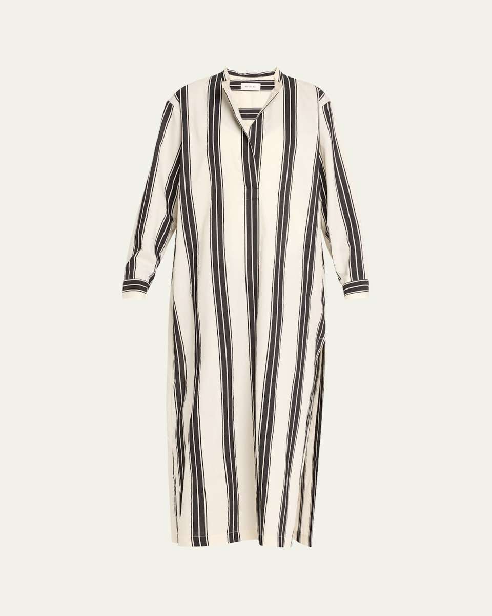 Relaxed Stripe Djellaba Caftan Coverup