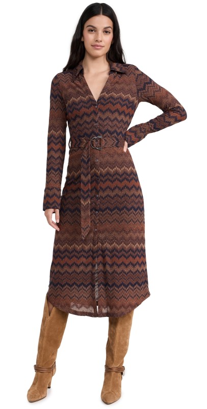 Ramy Brook Lydia Dress SADDLE CHEVRON