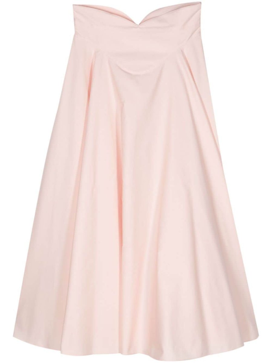 cotton flared midi skirt