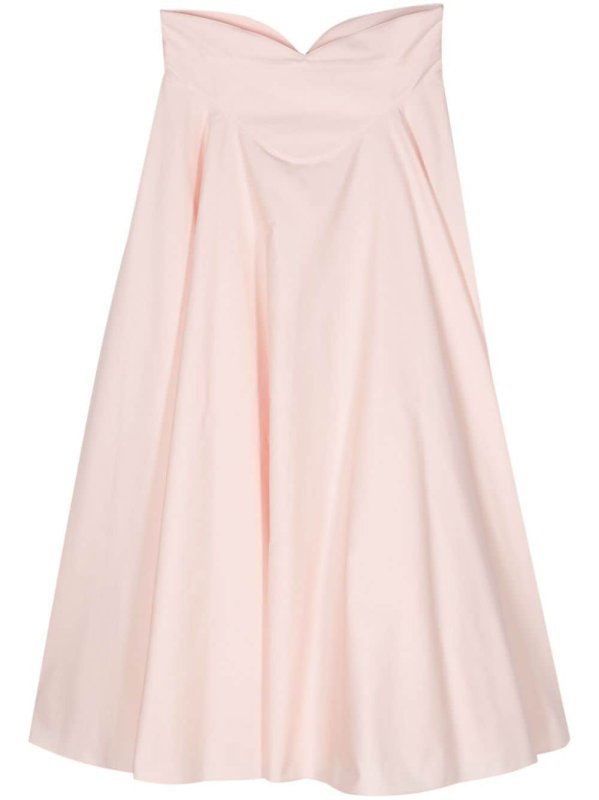 cotton flared midi skirt