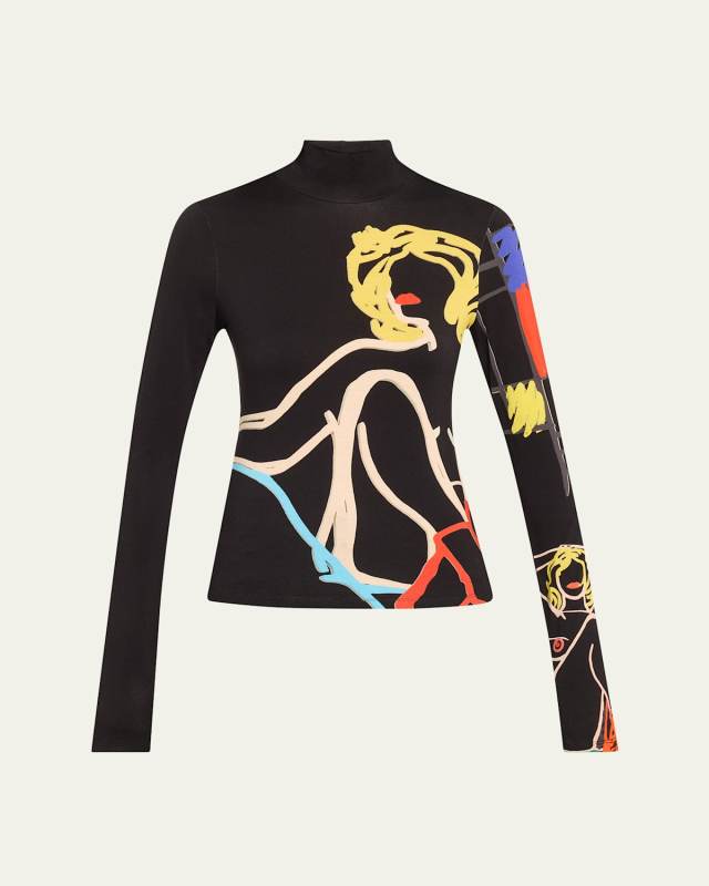 Natural Beauty Delaina Long-Sleeve Turtleneck Top