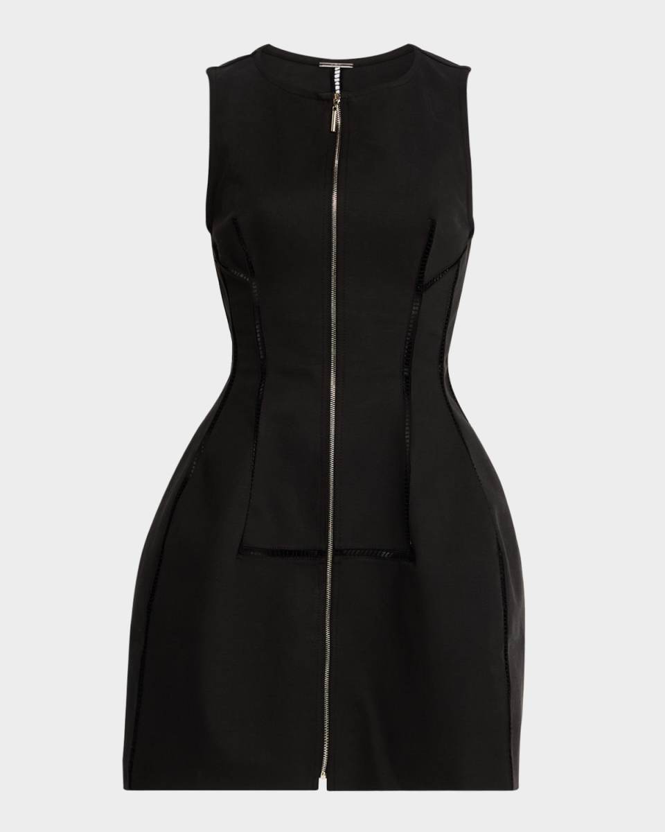 Italie Zip-Front Mini Dress