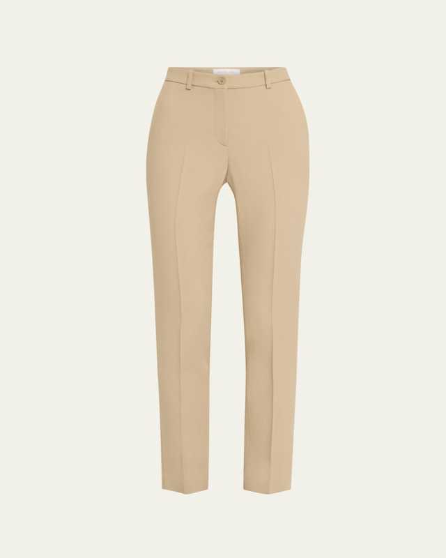Samantha Double Crepe Sablé Slim-Leg Pants