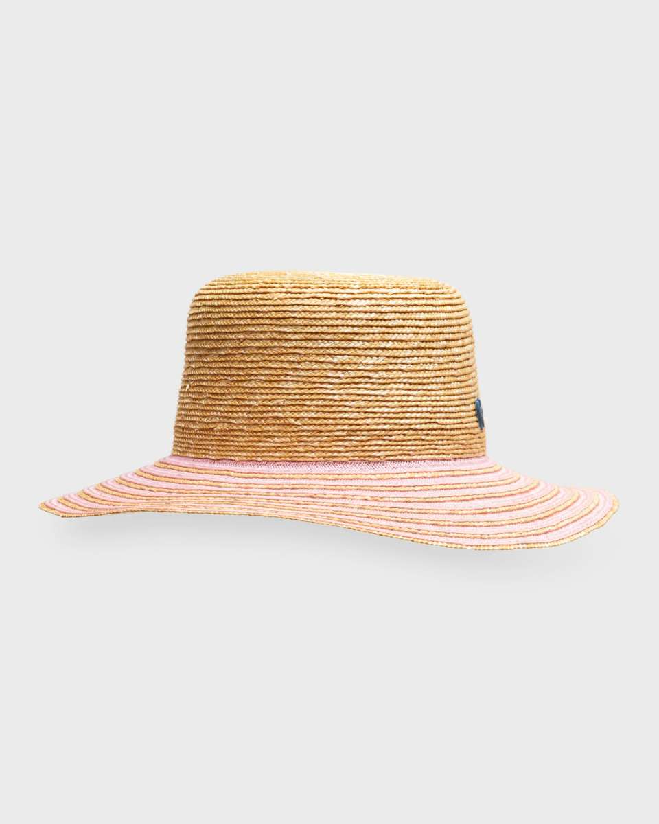 Color Block Straw Fedora