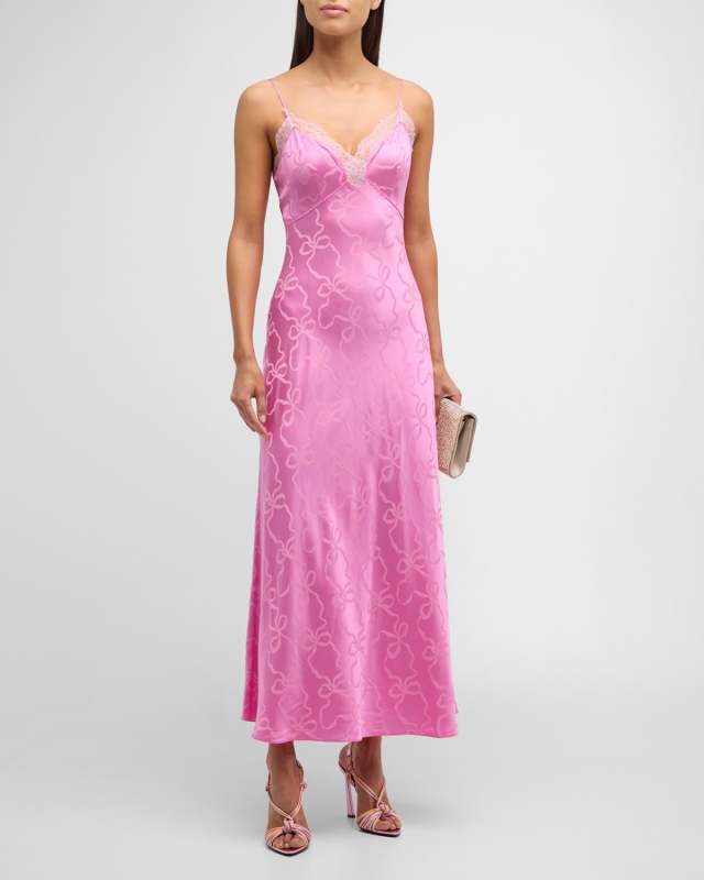 Manuela Jacquard Midi Slip Dress