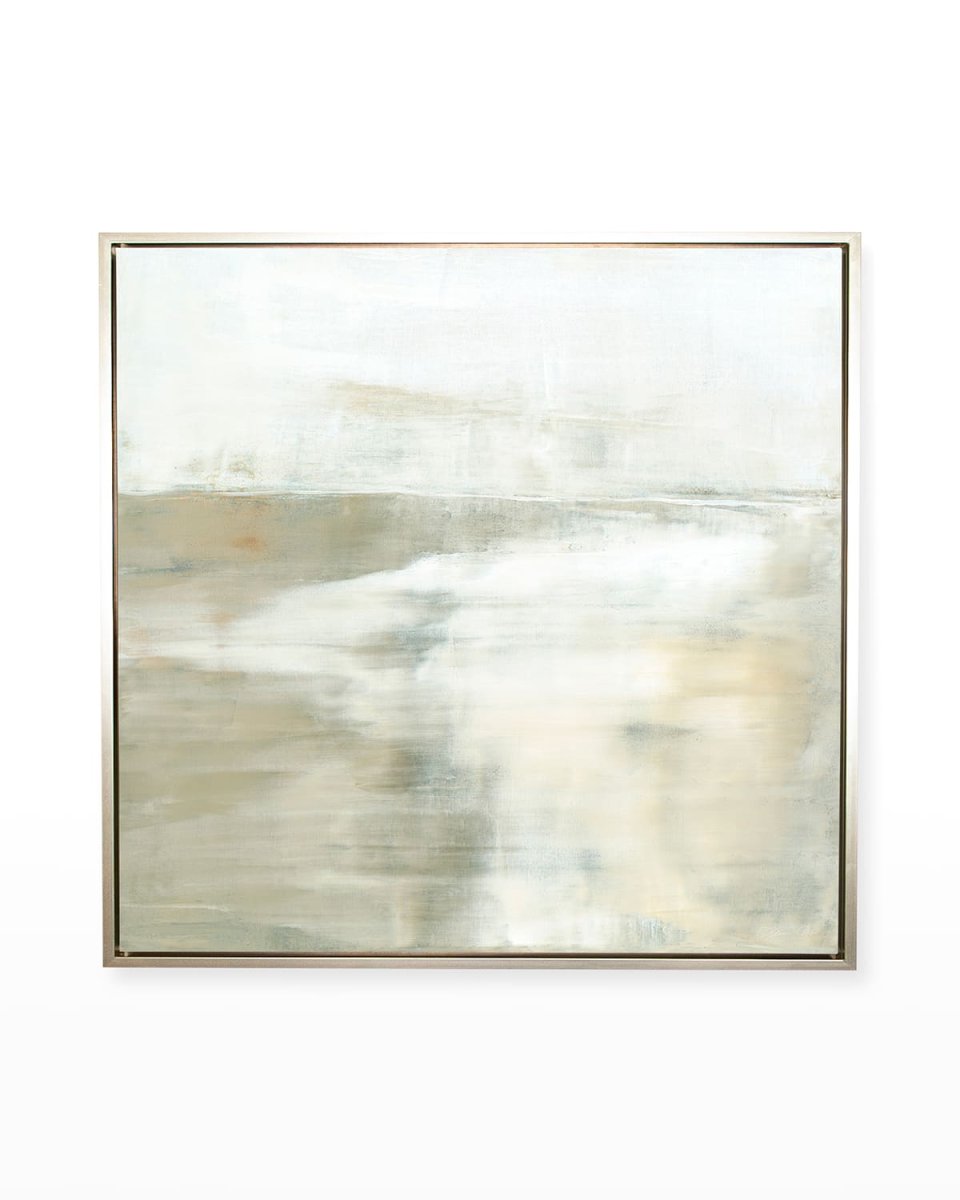 The Highlands 48X48 Square Canvas Giclee In Champagne Gold Float Frame, Hand-Embellished