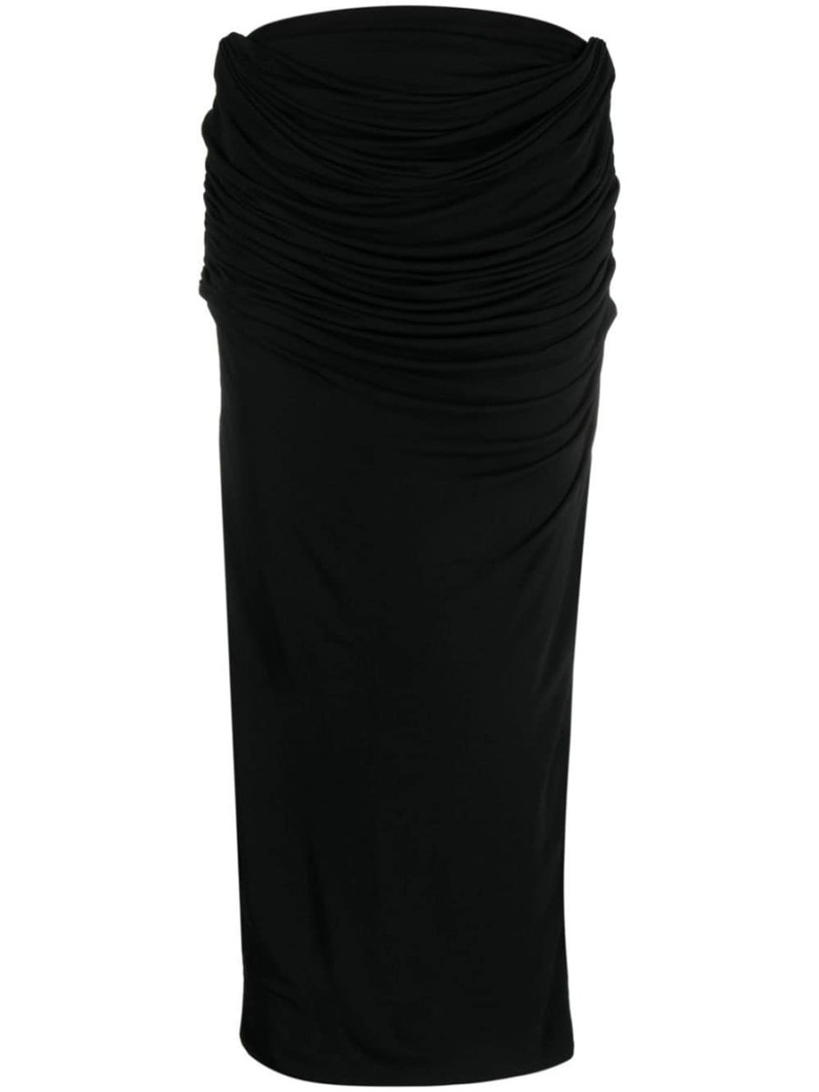 draped midi straight skirt