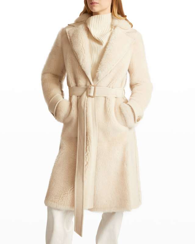 Cappcredence Shearling Belted Coat