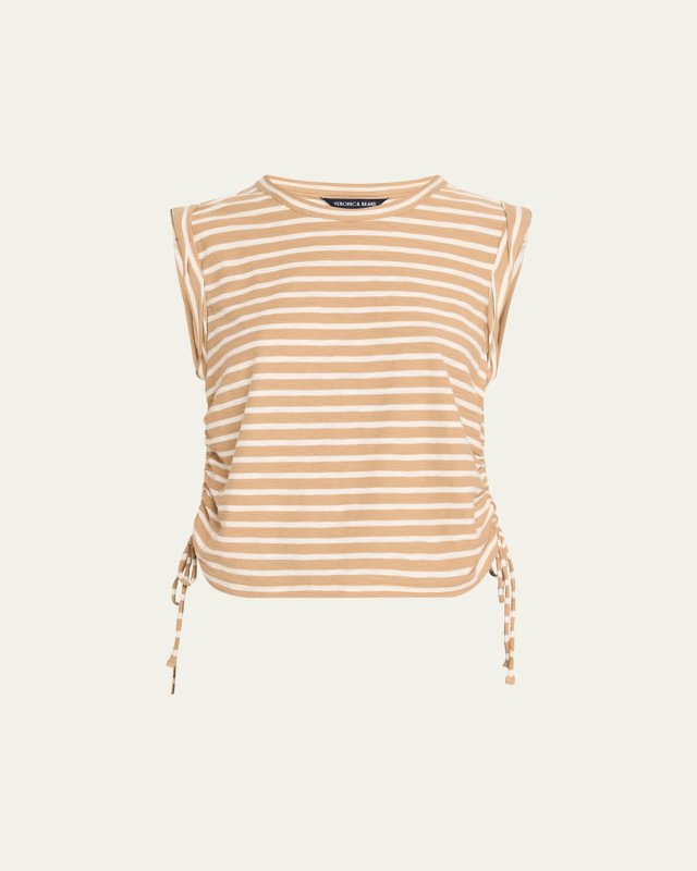 Vinci Striped Drawstring Top