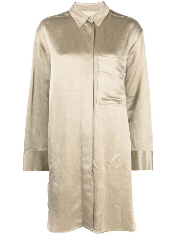 chest pocket shirt dress
