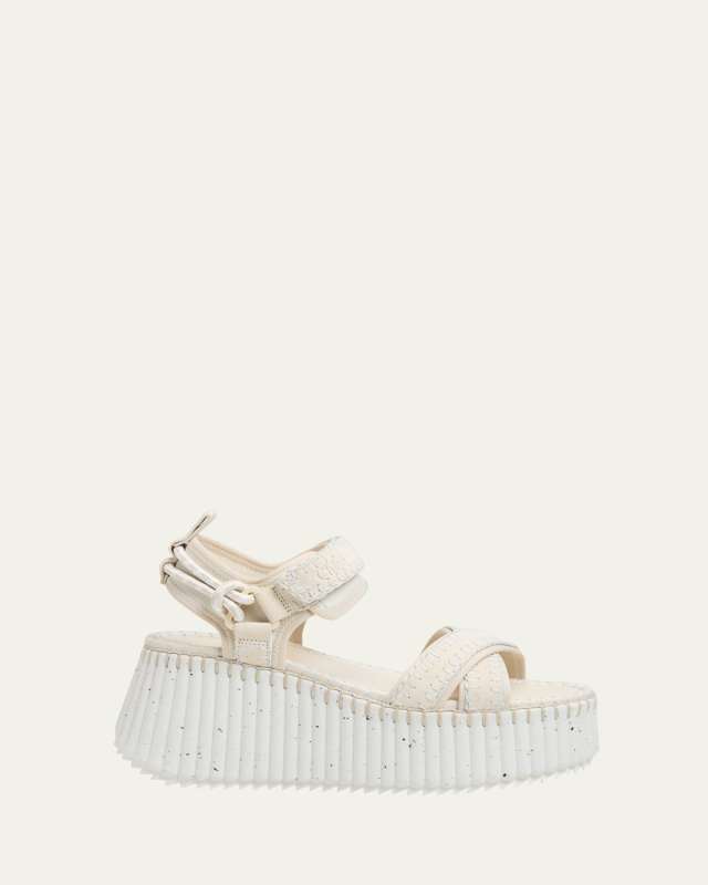 Nama Stitch Ankle-Strap Flatform Sandals