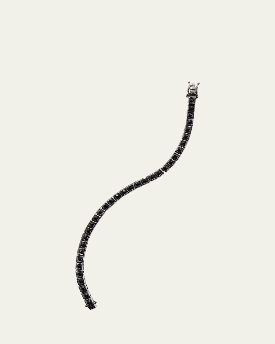 Mini Tile Tennis Bracelet, Black