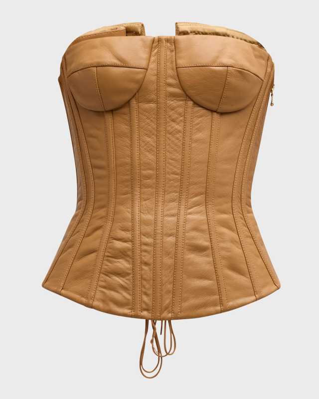 Leather Lace-Up Corset