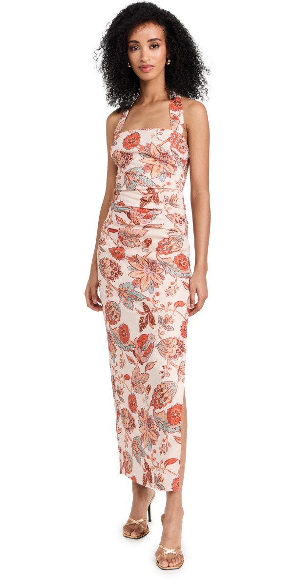 SIR. Noemi Halter Midi Dress Desert Wildflower