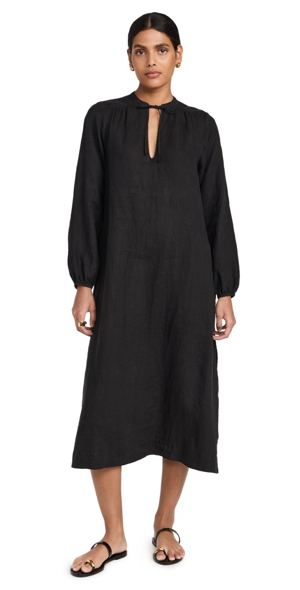James Perse Lightweight Linen Dress Black