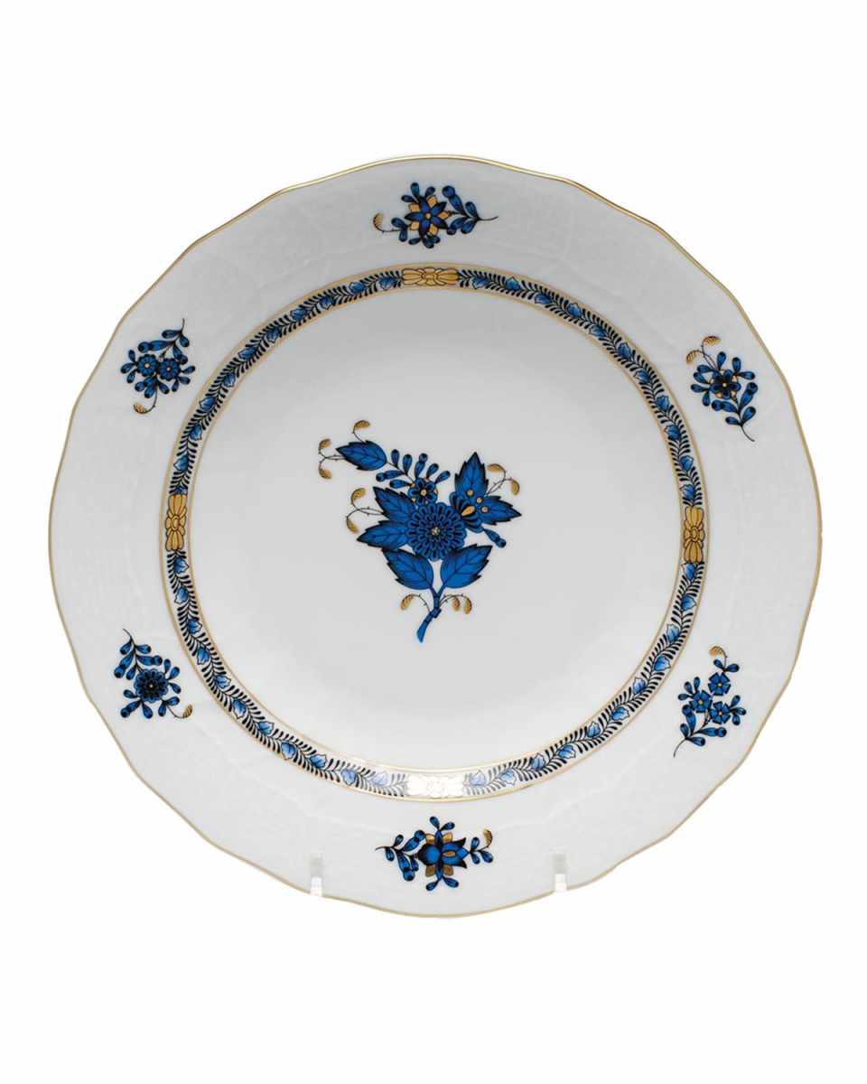 Chinese Bouquet Black Sapphire Dessert Plate