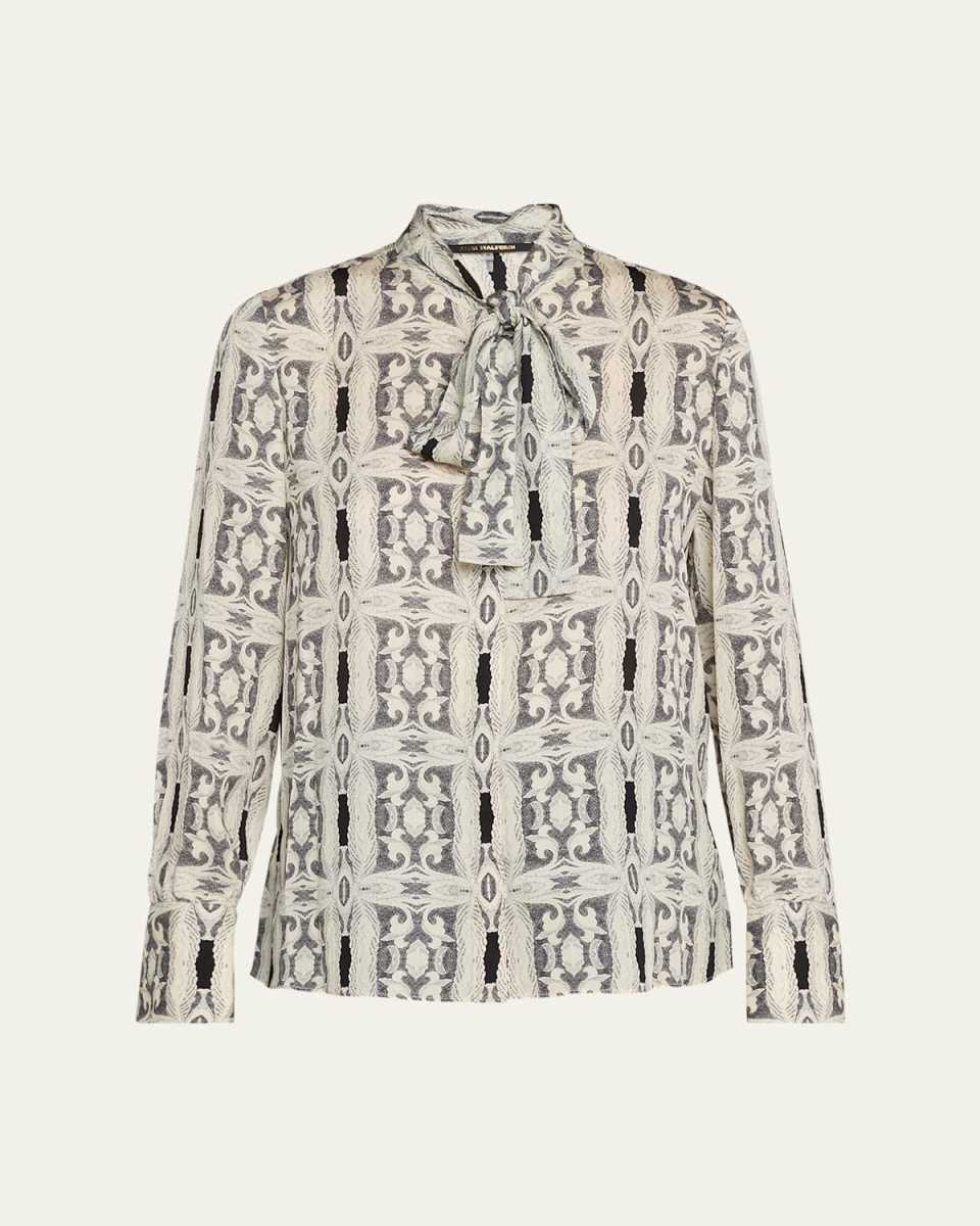 Gisela Abstract-Print Silk Blous