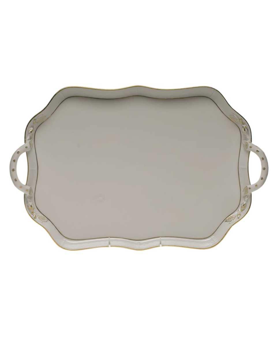 Golden Edge Tray with Branch Handles
