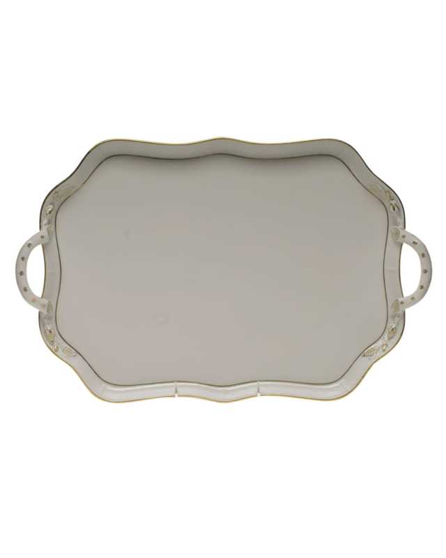 Golden Edge Tray with Branch Handles