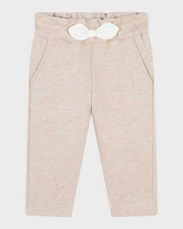 Girl's Logo Embroidered Fleece Trousers W/ Bow, Size 6M-3