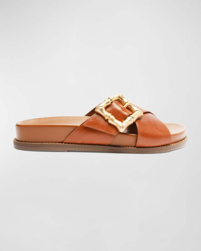 Enola Crisscross Buckle Leather Sandals