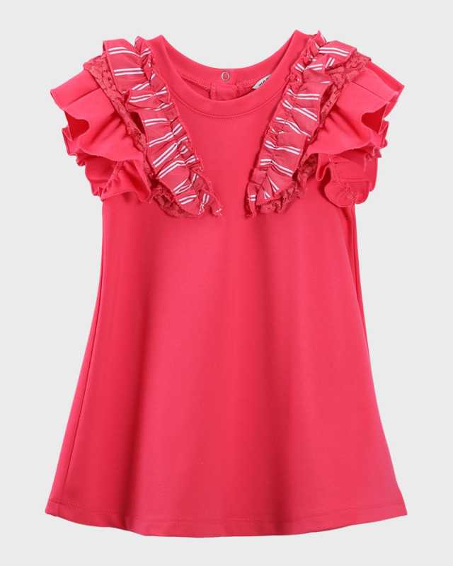 Girl's Tiered Ruffle Short Sleeve Dress, Size 12M-24