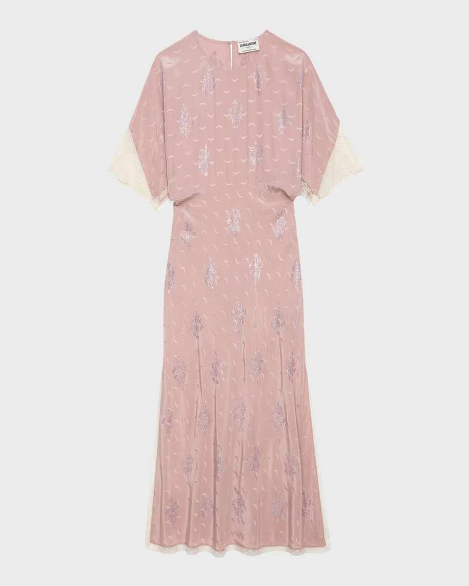 Rey Jacquard Wings Strass Midi Dress