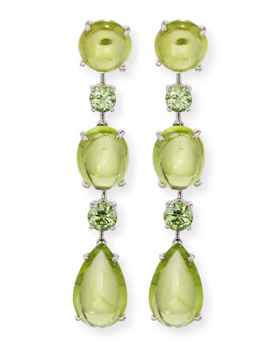 Peridot & Demantoid Garnet Drop Earrings