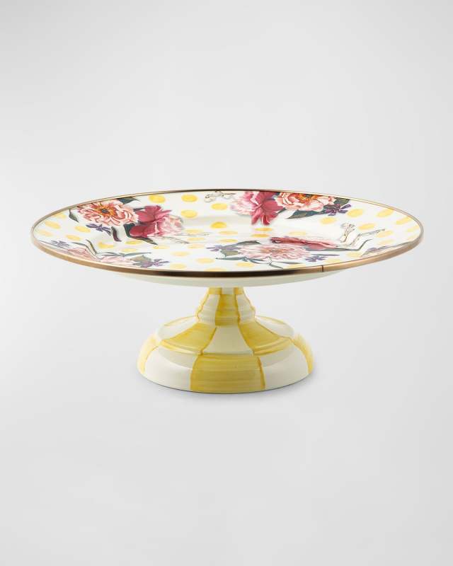 Wildflowers Enamel Small Pedestal Platter