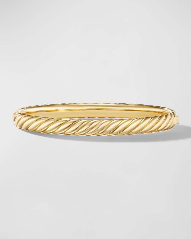 Sculpted Cable Bracelet in 18K Gold, 6mm