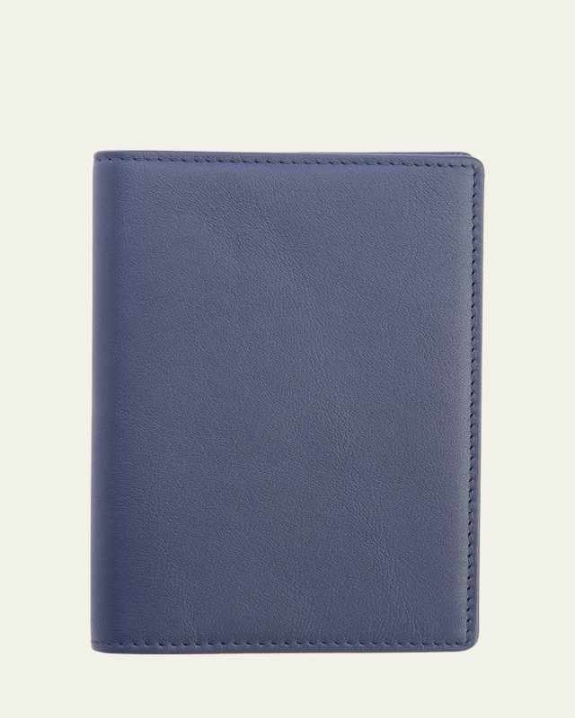 Personalized Leather RFID-Blocking Passport Wallet with Vaccine Card Pocket