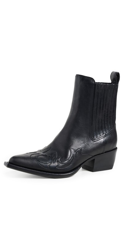 Golden Goose Debbie Beatles Con Riporto Leather Upper Booties Black