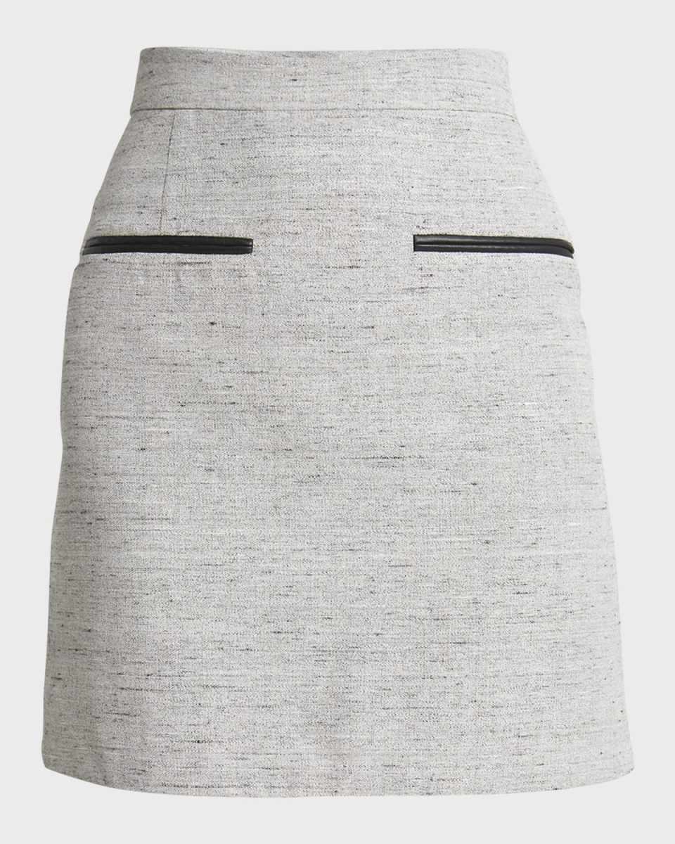 Judith Melange Linen Mini Suiting Skirt